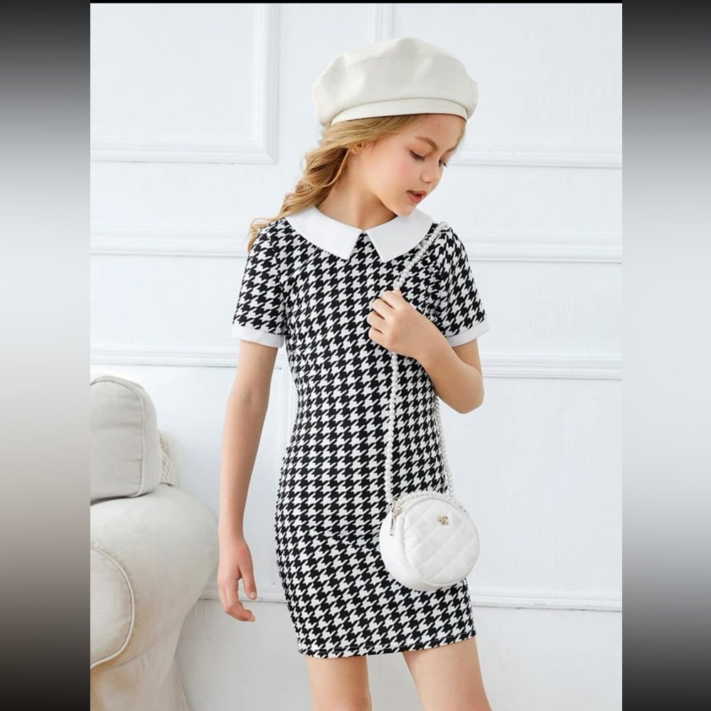 SHEIN- girls print fitted dress